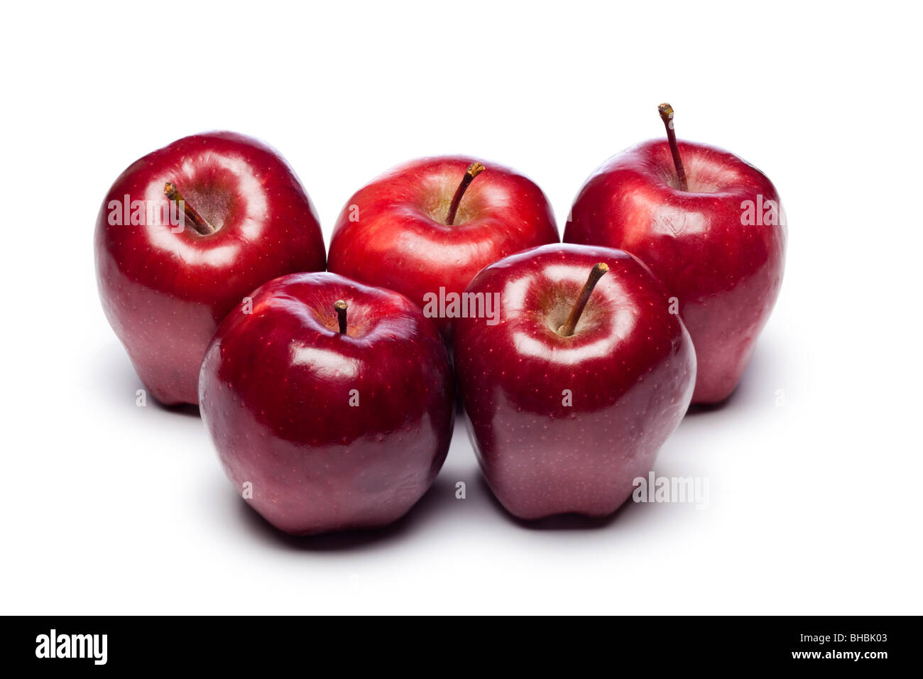 Gruppe von roten Äpfeln Stockfoto