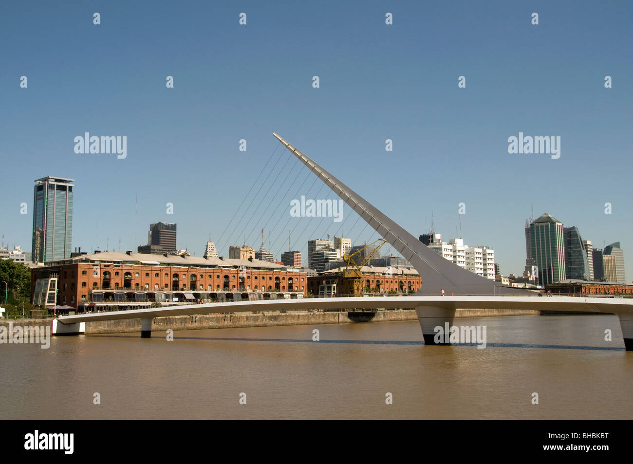 Brücke Puente De La Mujer der Frauen Buenos Aires Puerto Madero Hafen Port Dock Argentinien Stockfoto