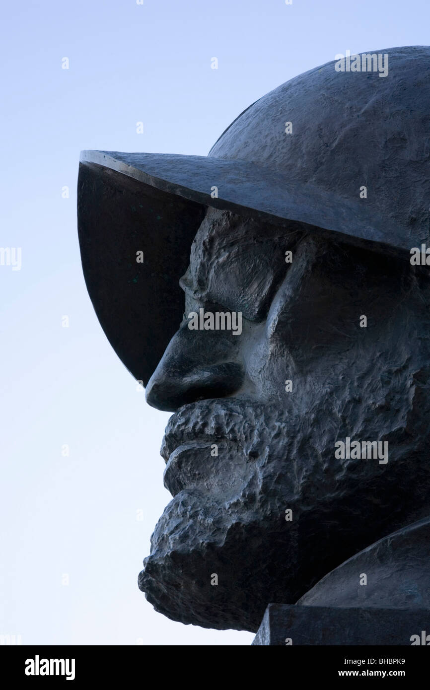 Trujillo, Extremadura, Spanien. Büste von Francisco de Orellana, ein 16. Jahrhundert Explorer und gebürtig aus Trujillo. Stockfoto