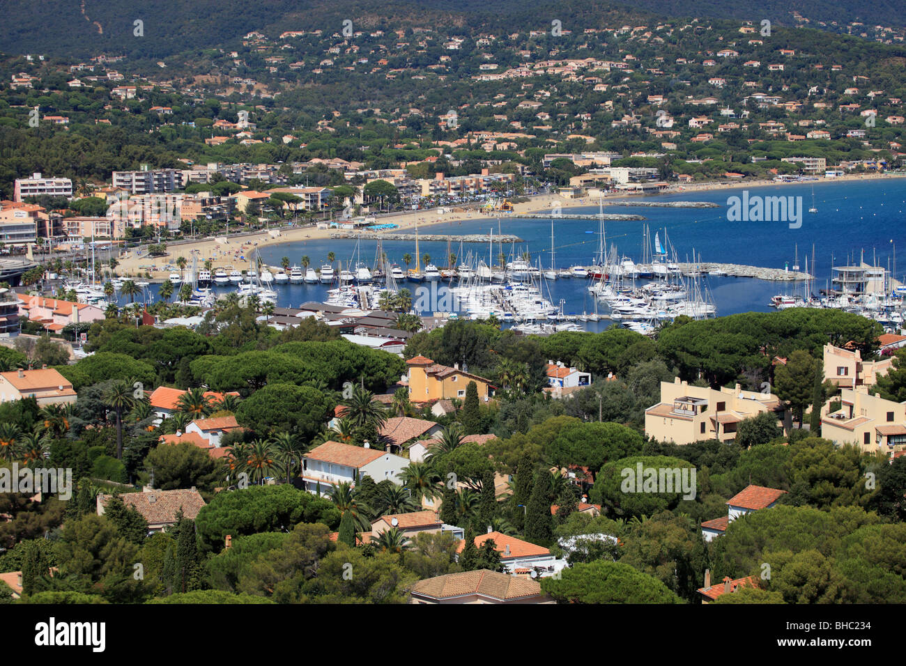Draufsicht über Cap Cavalaire aus dem Cap De La Vigie Stockfoto