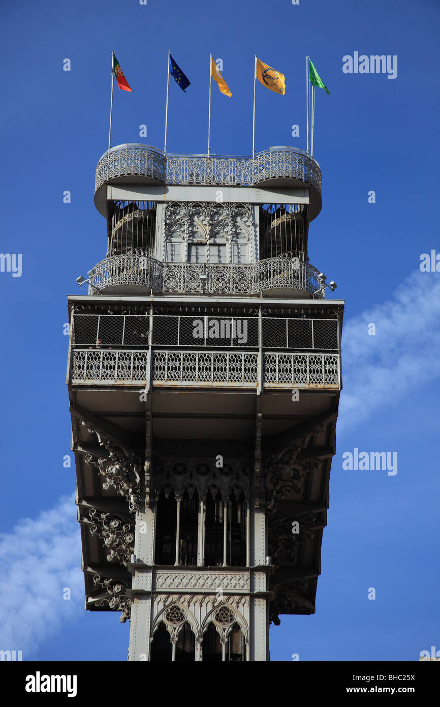 Santa Justa Aufzug im Stadtteil Baixa in Lissabon Stockfoto