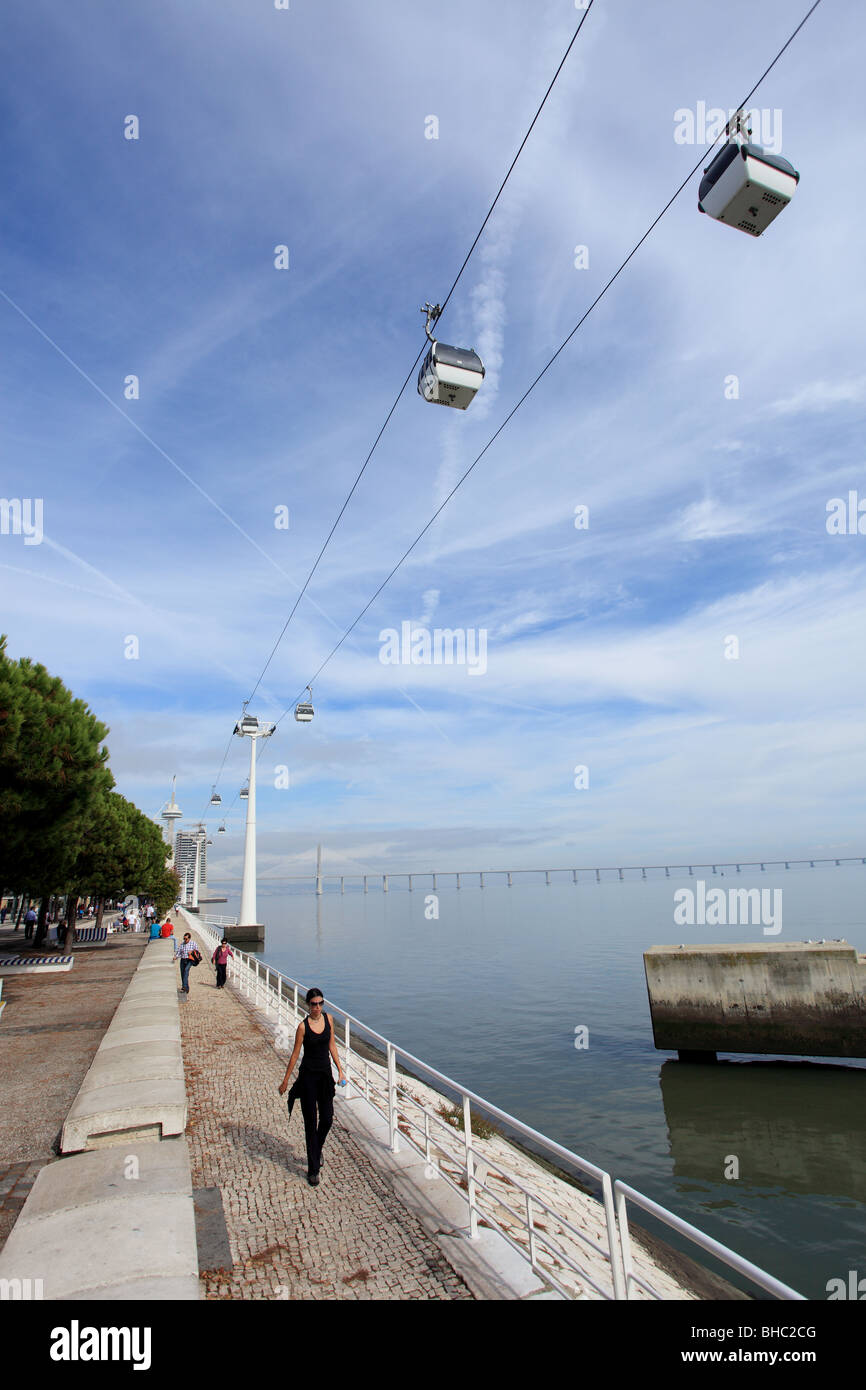 Der Futurist Park "Parque Das Nações" von Lissabon Stockfoto