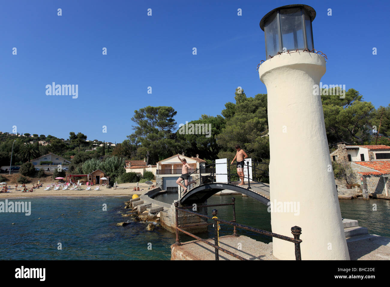 Strand in der Nähe von Saint Tropez Stockfoto