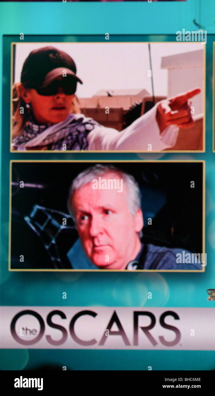 JAMES CAMERON KATHRYN BIGELOW 82ND ACADEMY AWARDS Nominierungen BEVERLY HILLS LOS ANGELES CA USA 2. Februar 2010 Stockfoto