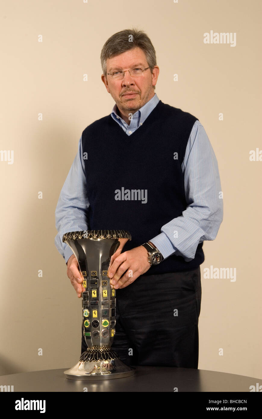 Ross Brawn. Englischer Motorsportingenieur mit der FIA Formel-1-Weltmeisterschaft Constructors Trophy. HOMER SYKES Stockfoto