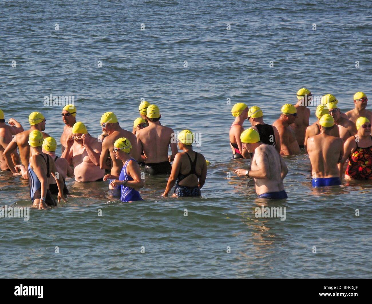 Wettschwimmen Coney Island, Brooklyn NY Stockfoto