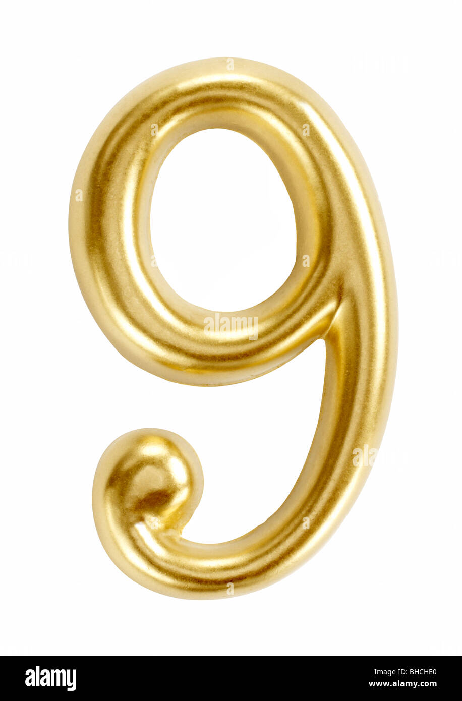 Anzahl Zahlen neun 9 Symbol Abbildung Ziffer Stockfoto