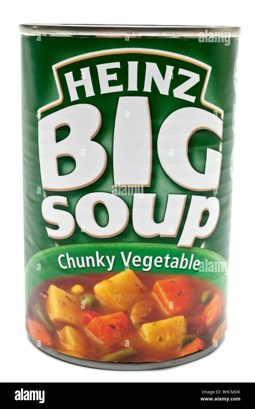 Der klobige Gemüsesuppe Heinz große Suppe kann Stockfoto