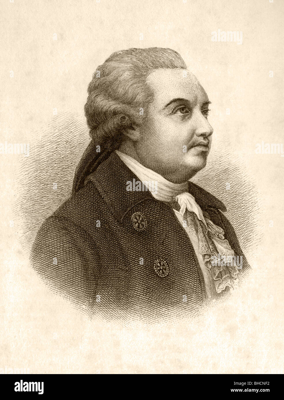 Denis Ivanovich Fonvizin ca. 1744 bis 1792. Russische Aufklärung Dramatiker. Stockfoto