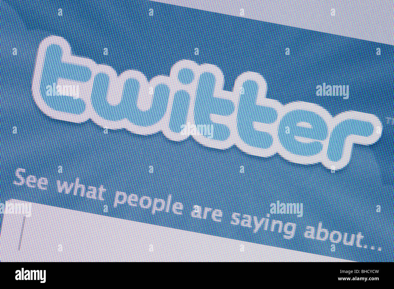 Nahaufnahme eines Screenshots von Twitter social-Networking-Website-logo Stockfoto