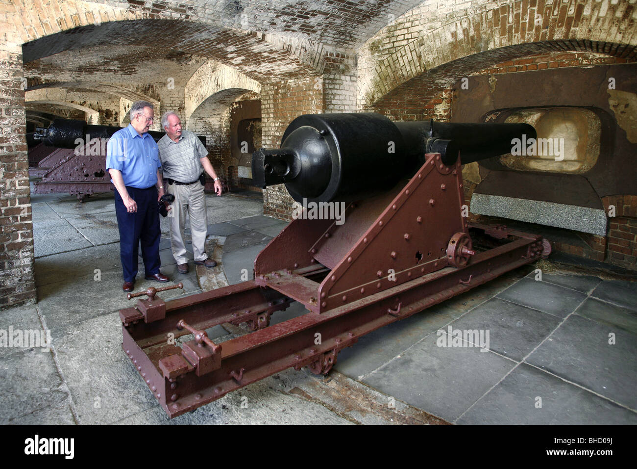 Parrott Gewehr, Fort Sumter, Hafen von Charleston, South Carolina, USA Stockfoto