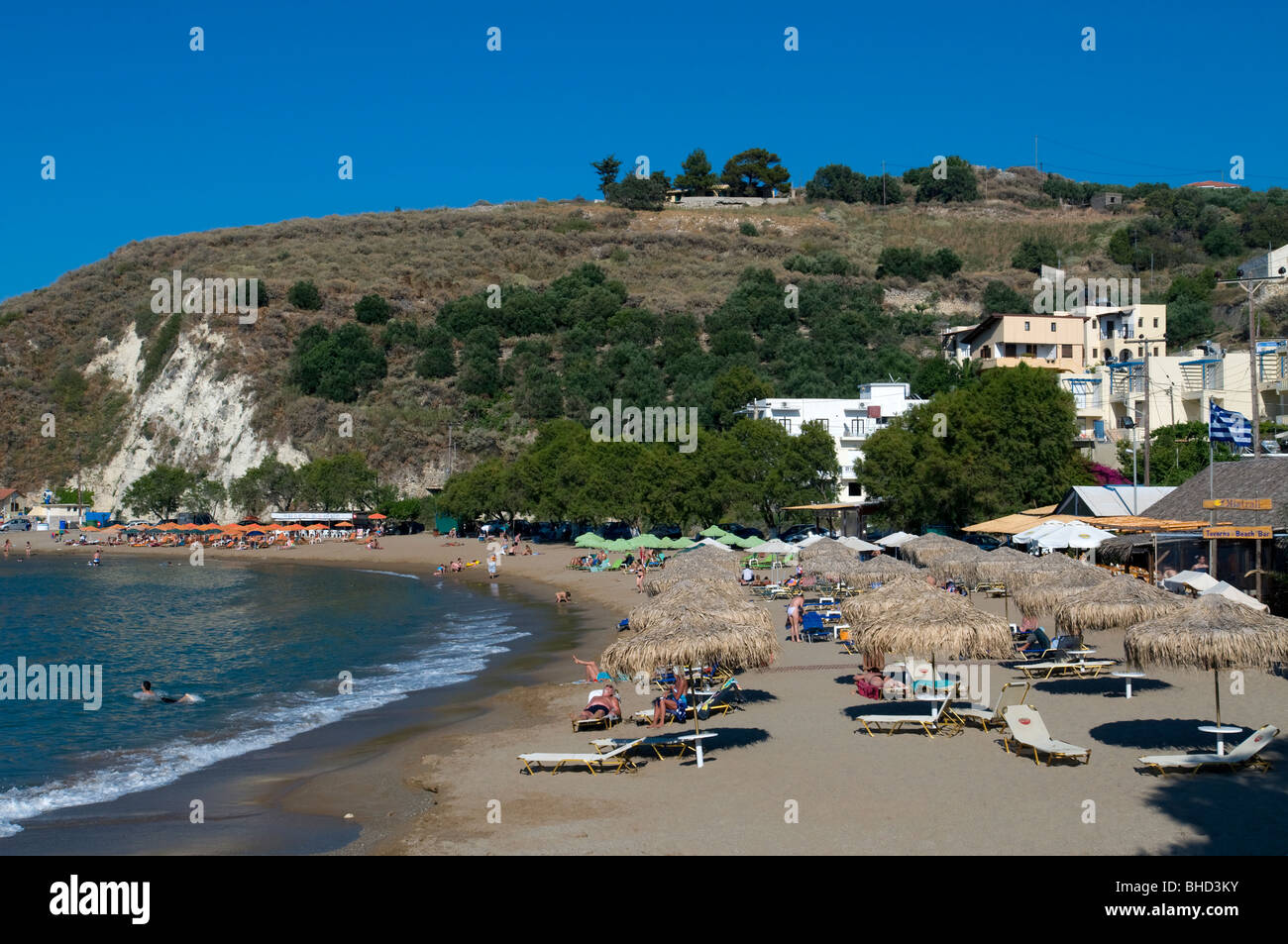 Strand von Kalyves, Kreta, Griechenland Stockfoto