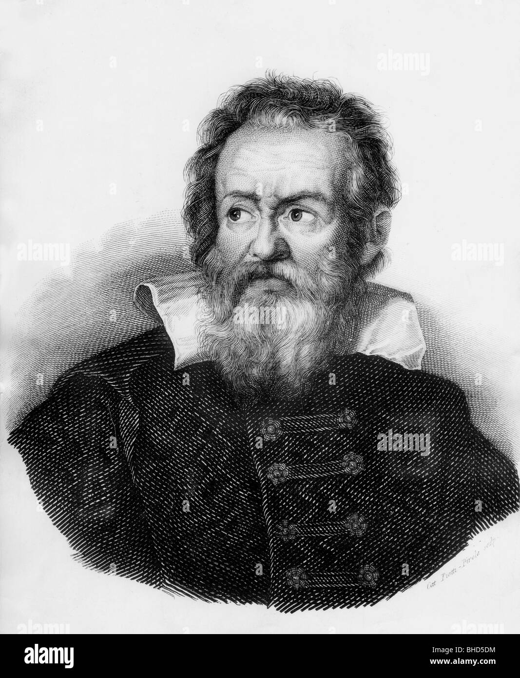 Galilei, Galileo, 15.2.1564 - 8.1.1642, italienischer Physiker, Porträt, Stahlstich, Jahrhundert, Artist's Urheberrecht nicht gelöscht werden Stockfoto
