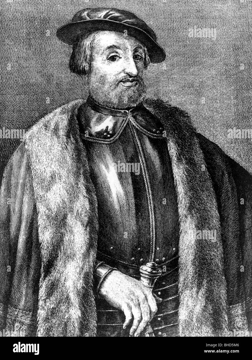 Cortes, Hernan, 1485 - 2.12.1547, spanischer Konquistador, halbe Länge, Stockfoto