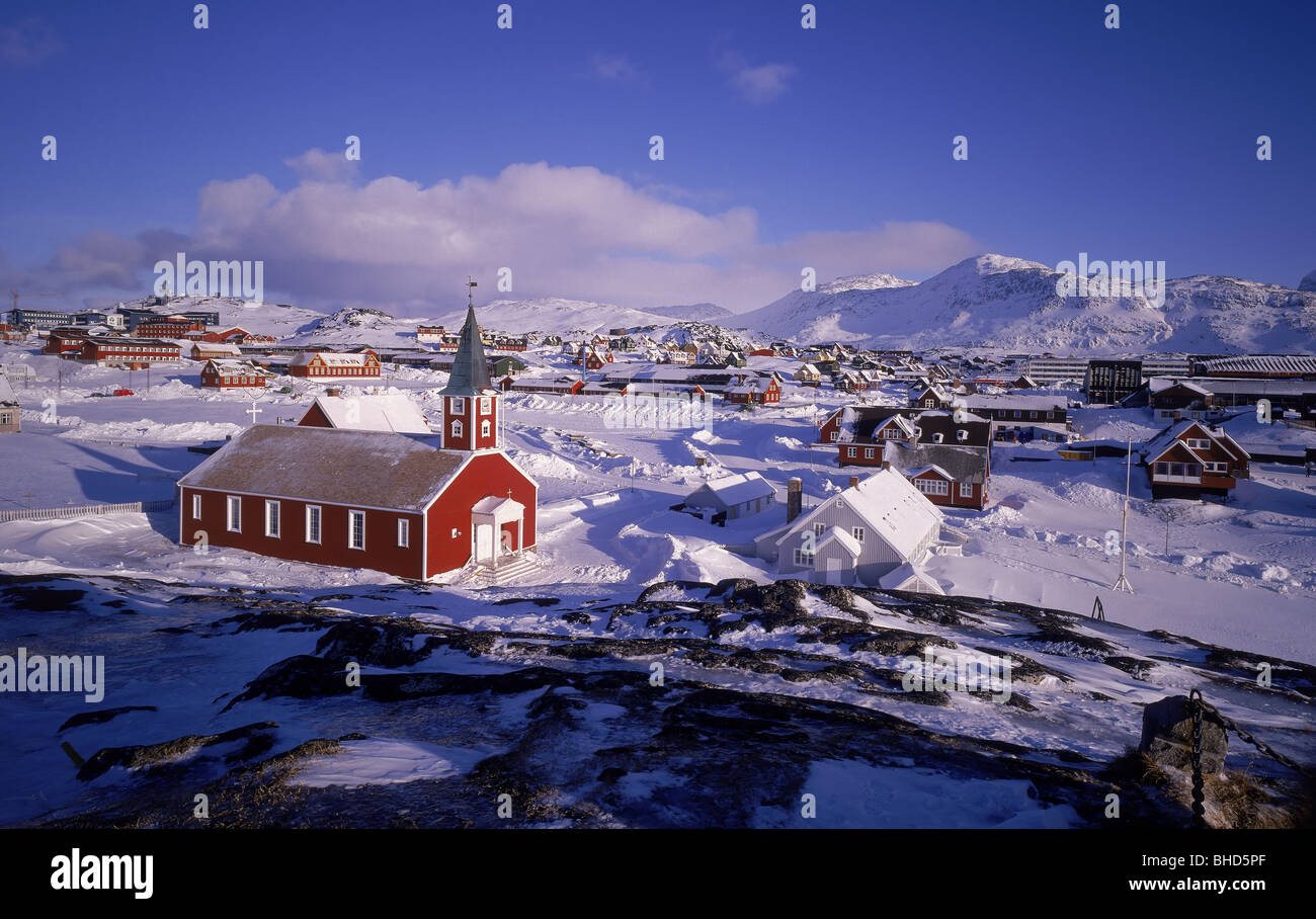 Nuuk Stadt, Hauptstadt von Grönland Stockfoto