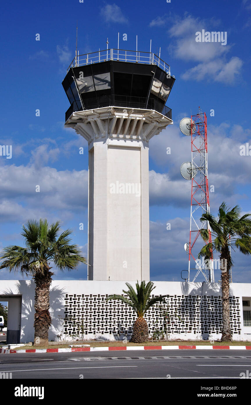 Kontrollturm, Habib Bourguiba International Airport, Monastir, Tunesien Monastir Governorate Stockfoto