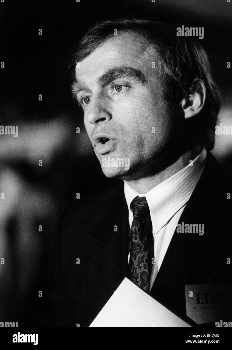 Haussmann, Helmut, deutscher Politiker (FDP), Generalsekretär, Porträt, FDP-Parteitag, Januar 1986, Stockfoto
