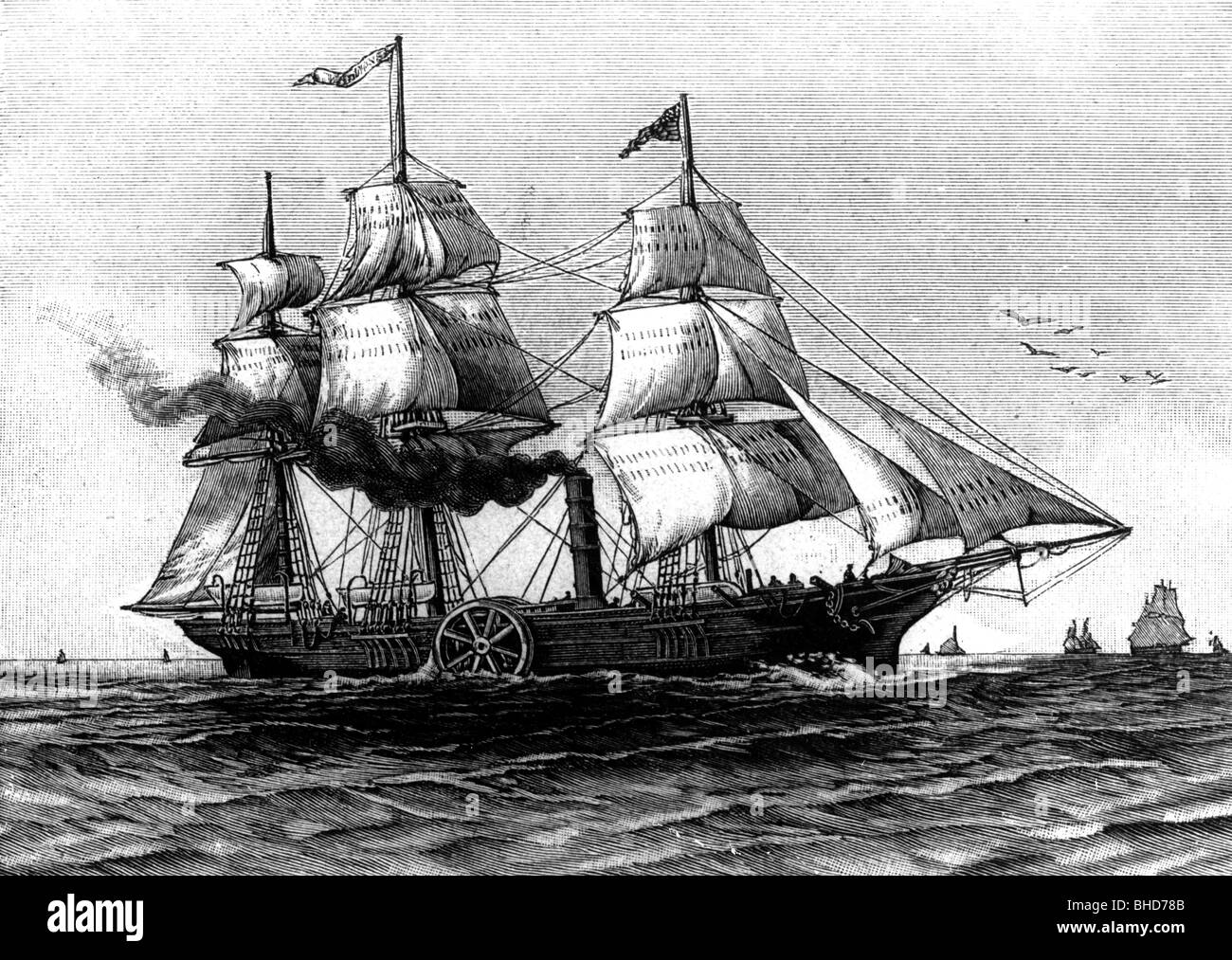 Transport/Transport, Navigation, Dampfschiff, Exterieur, Savanne, 1819