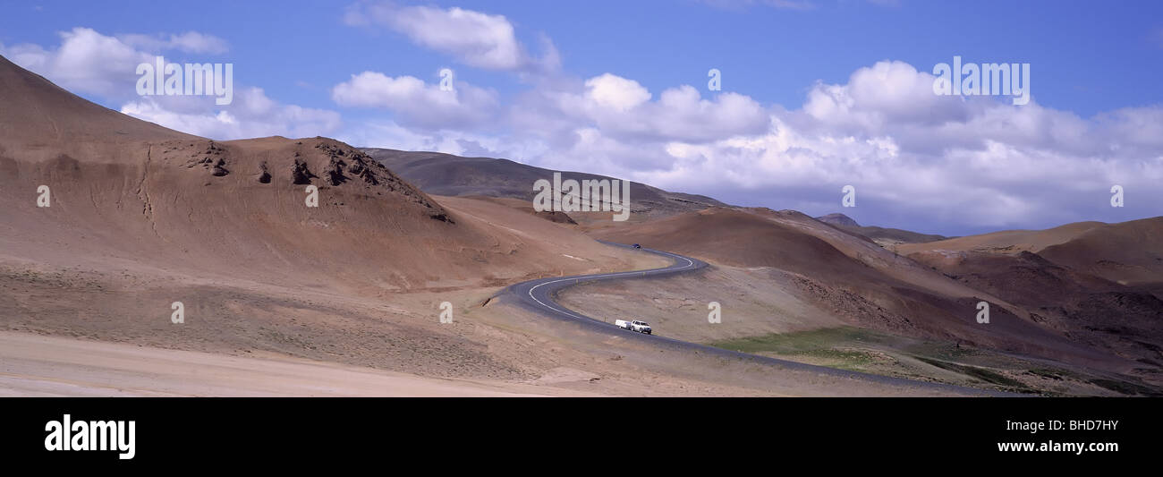 Route 1, Namaskard Bereich Nord-Island Stockfoto