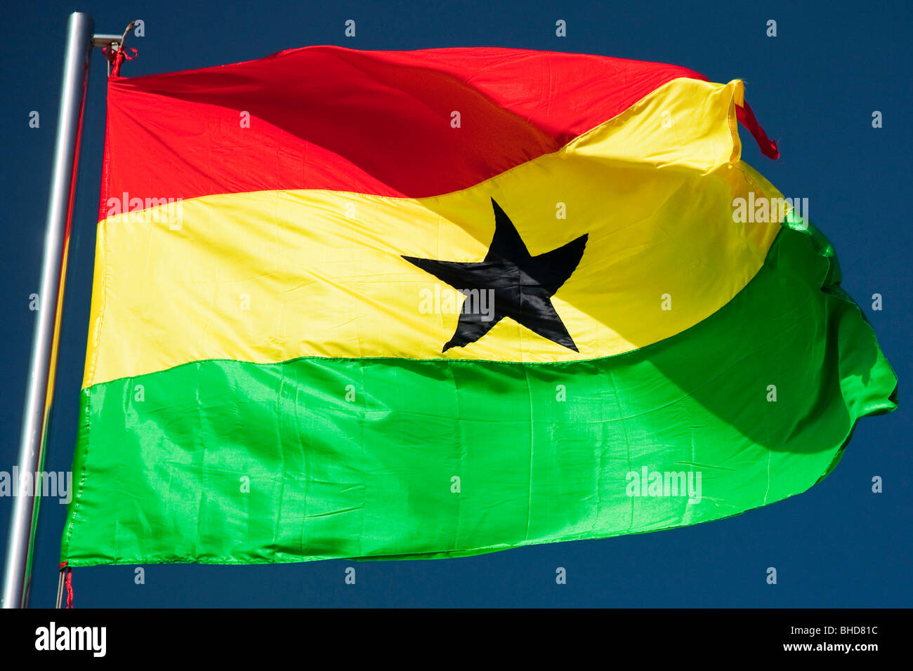 Flagge von Ghana Stockfoto
