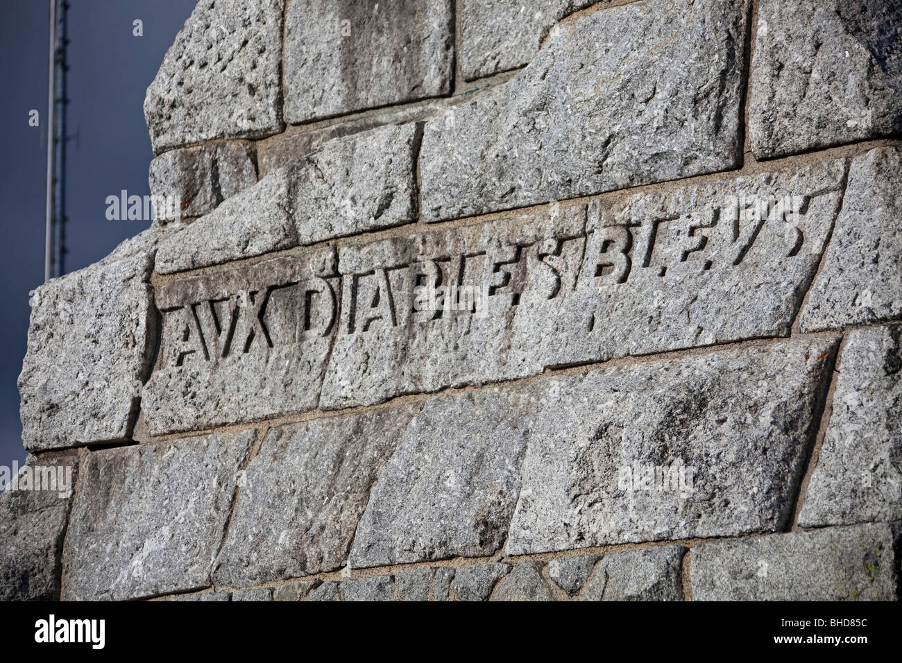 Das Monument Aux Diables Bleus Chasseurs Alpins Details, Ballon de Guebwiller. Le Grand Ballon. 099457 Alsace Stockfoto Das Monument Aux Diables Bleus Chasseurs Alpins Details, Ballon de Guebwiller. Le Grand Ballon. 099457 Alsace Stockfoto