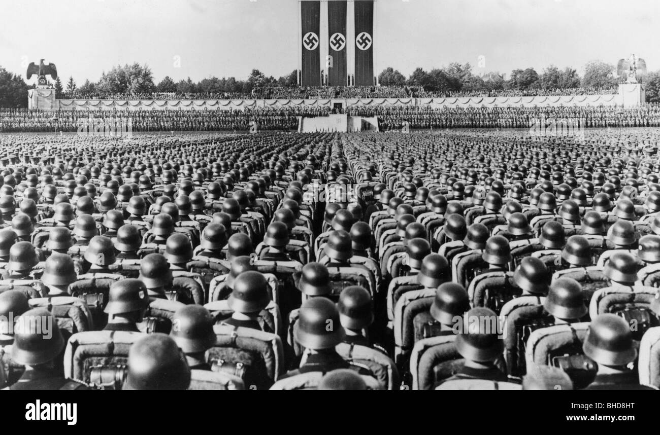 Nationalsozialismus / Nationalsozialismus, Nürnberger Kundgebungen, Reichsparteitag der Freiheit, Parade der SS-Formationen, Luitpoldarena, 10.- 16.9.1935, Stockfoto