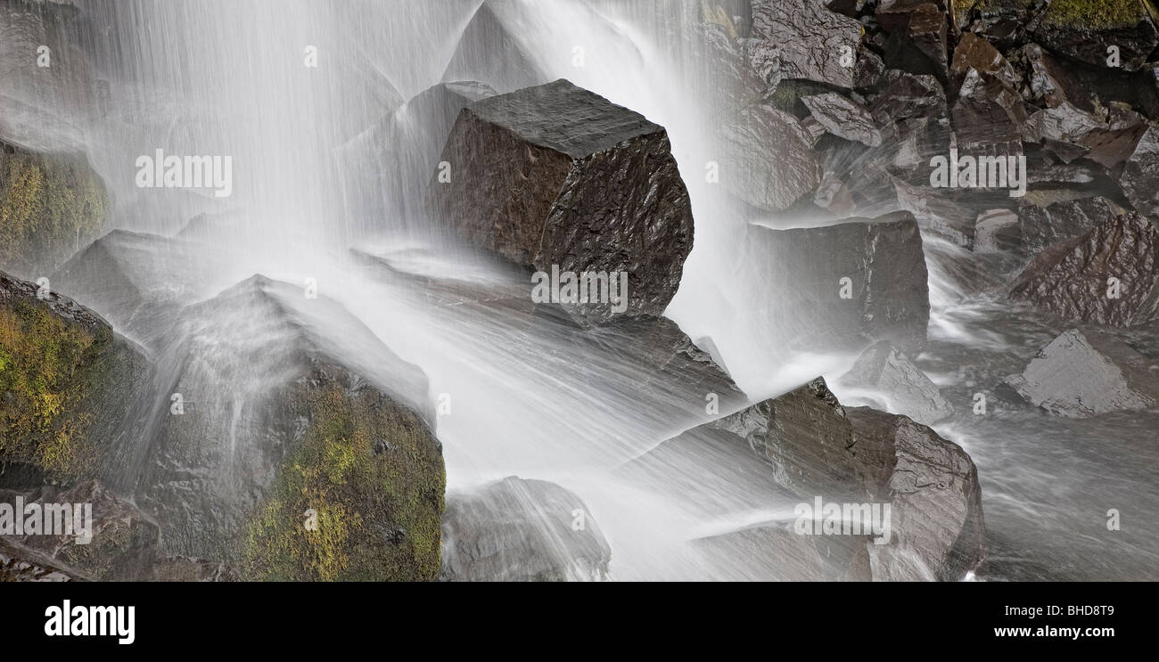 Svartifoss Wasserfälle, Nationalpark Skaftafell Island Stockfoto