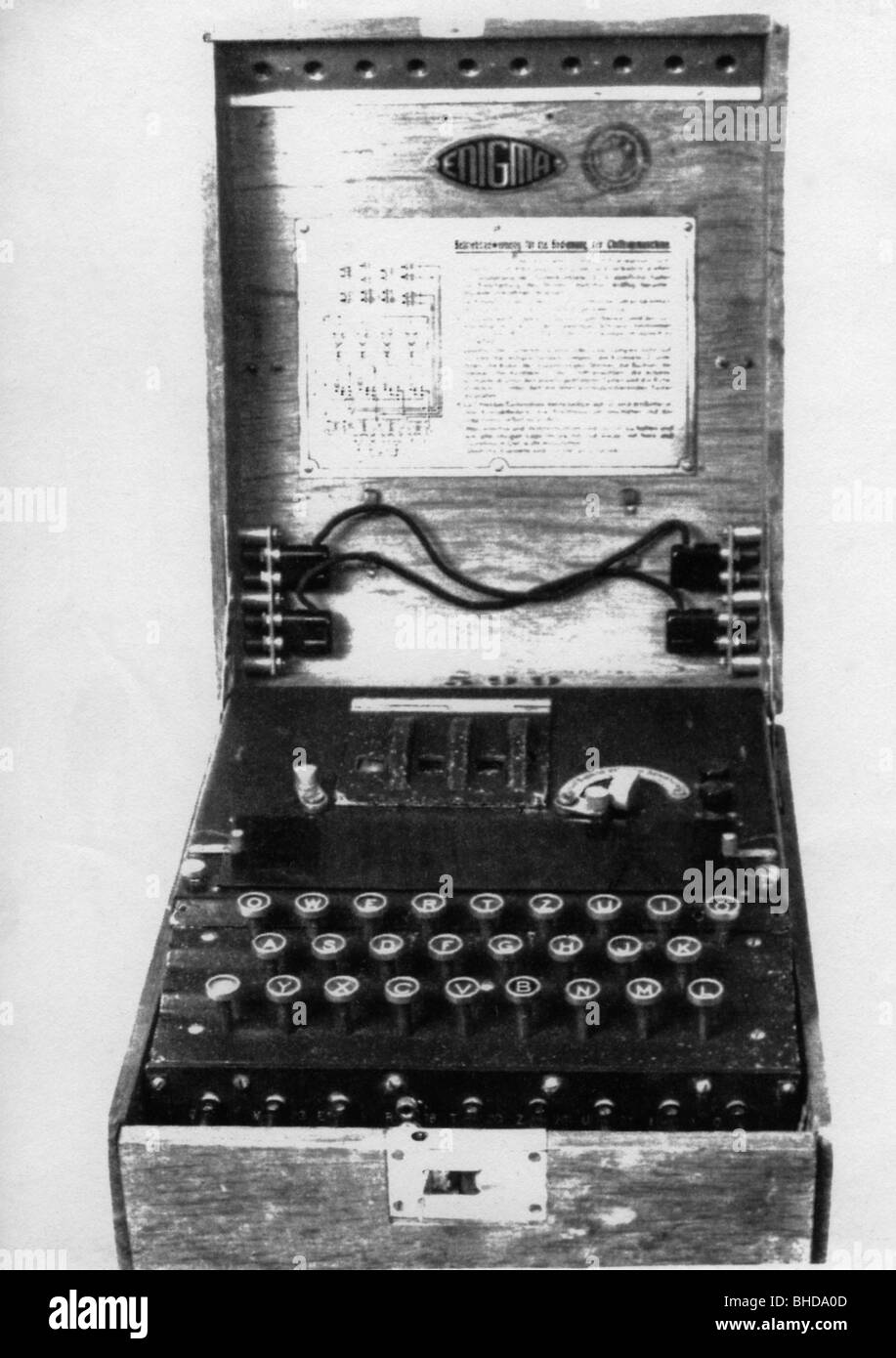 Veranstaltungen, Zweiter Weltkrieg / 2. Weltkrieg, Kommunikation, deutsche Enigma-Maschine, 3 Rotorversionen, ca. 1940, Stockfoto
