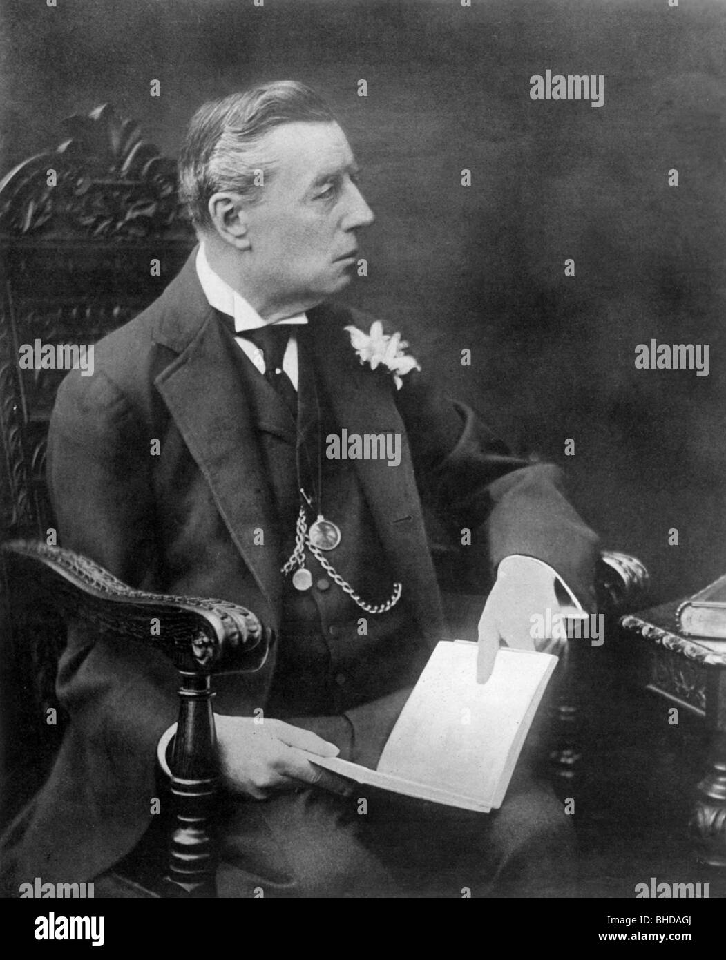 Chamberlain, Joseph, 8.7.1826 - 2.7.1914, britischer Politiker (Conservative Party), halbe Länge, ca. 1900, Stockfoto
