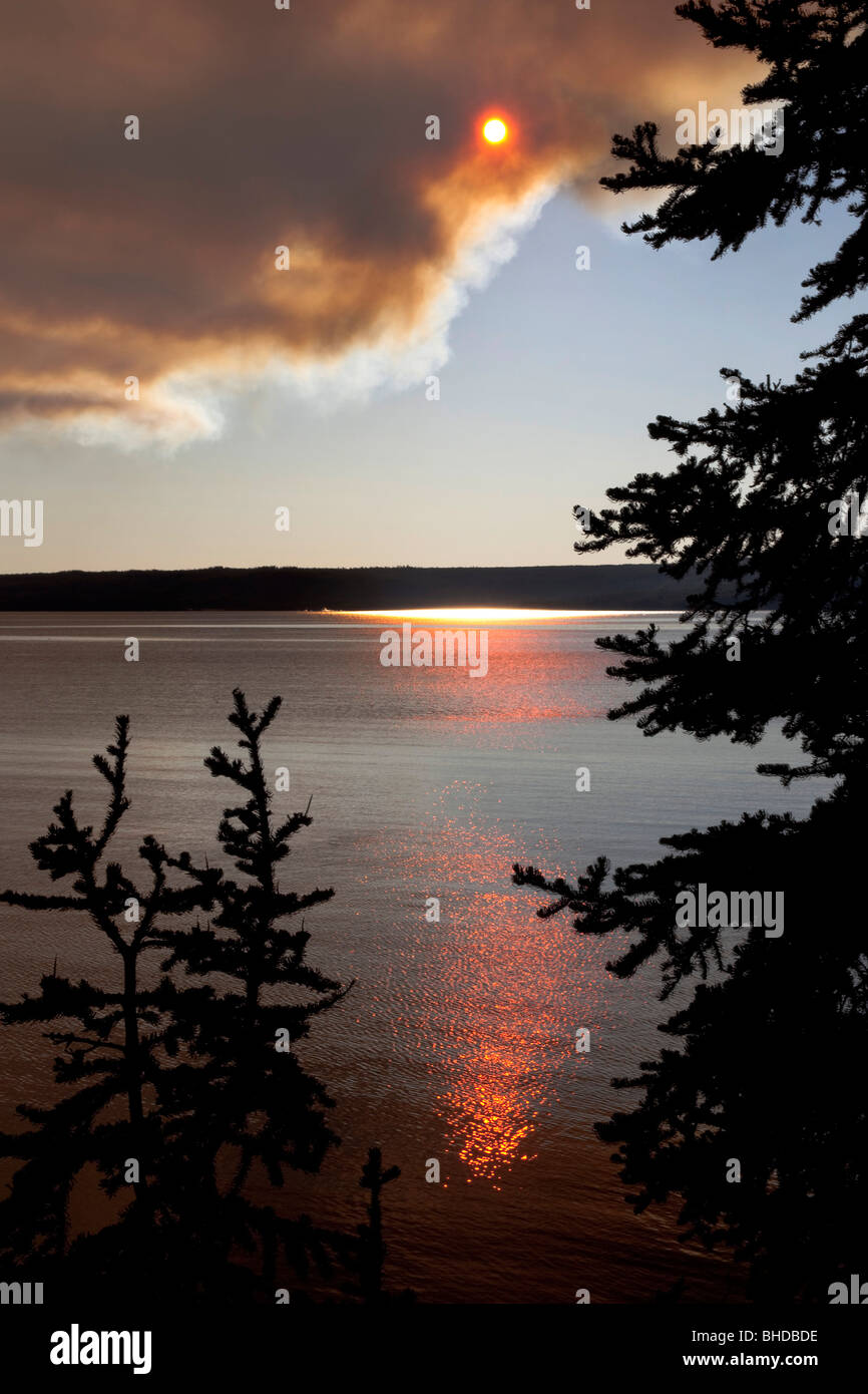 Rauch Vom Feuer Im Yellowstone National Park Stockfotografie Alamy