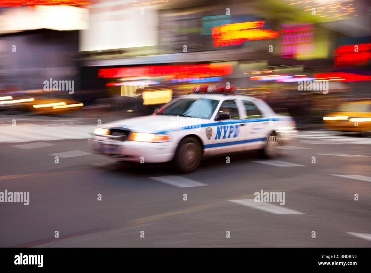 New Yorker Polizei Auto am Times Square Stockfoto