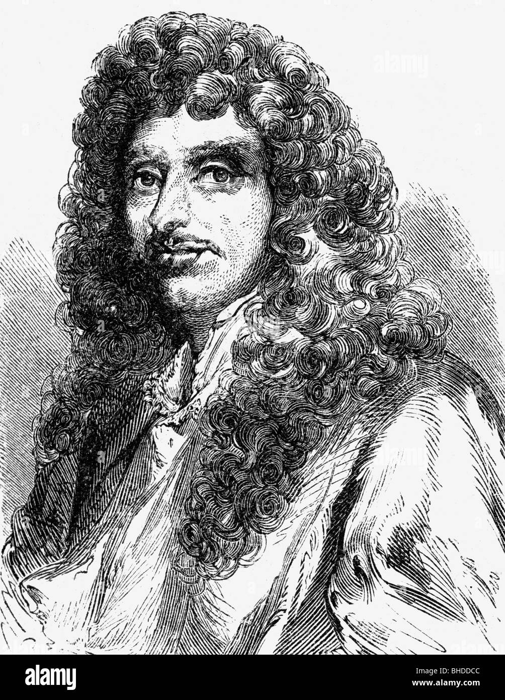 Huygens, Christiaan, 14.4.1629 - 8.7.1695, niederländischer Naturwissenschaftler, Porträt, Holzgravur, 19. Jahrhundert, Stockfoto