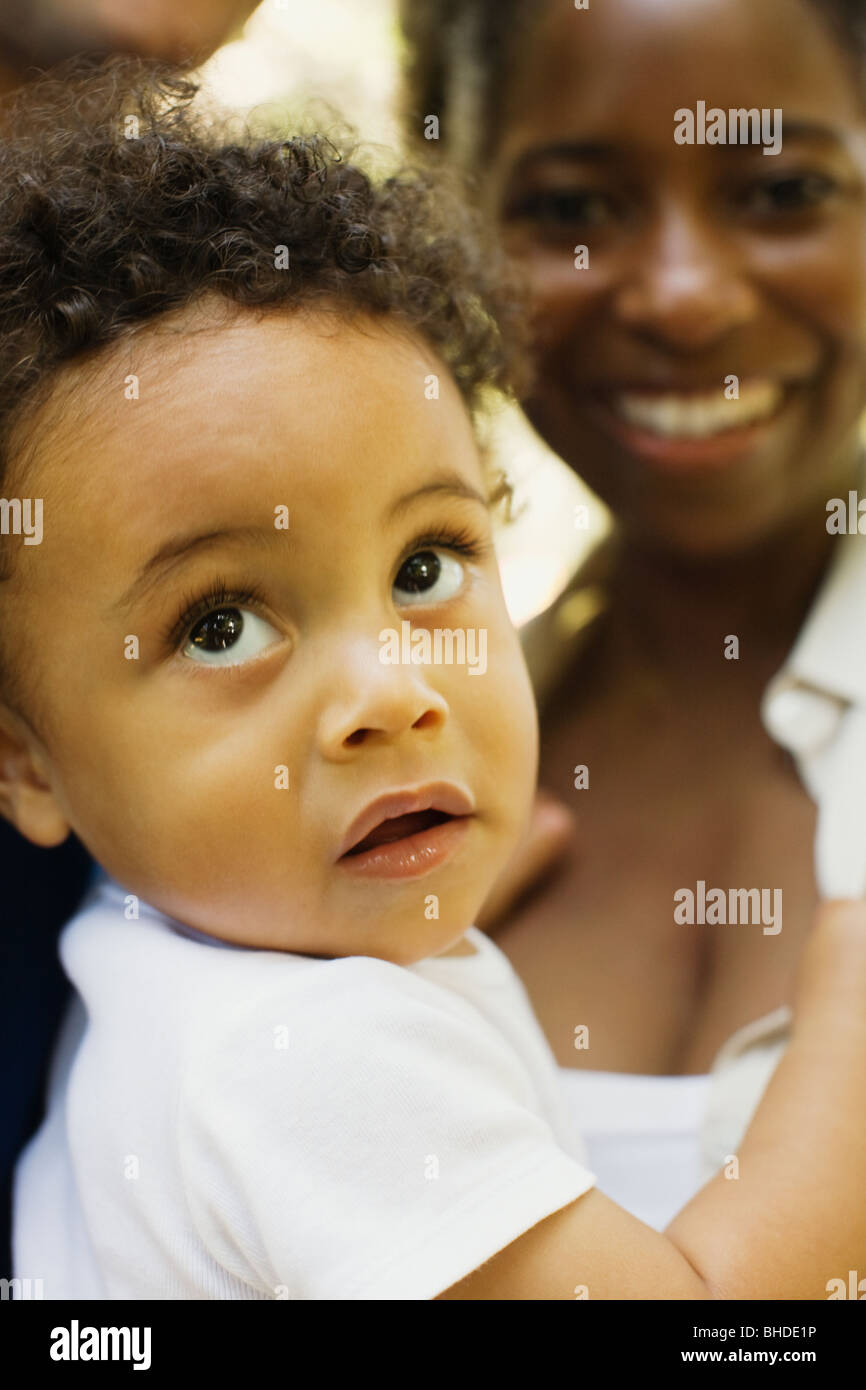 Multi-ethnischen Familie kleben Stockfoto