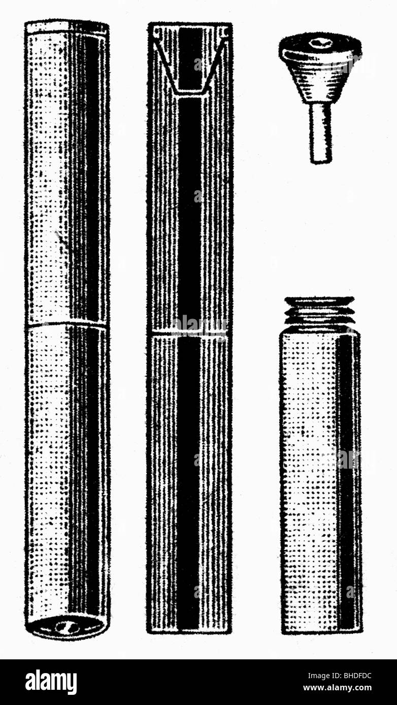 Laennec, Rene, 17.2.171 - 13.8.1826, französischer Arzt, ein von ihm entwickeltes Stethoskop, Holzgravur, 19. Jahrhundert, Stockfoto