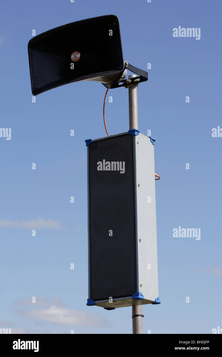 Öffentliche Adresse System Lautsprecher Stockfoto