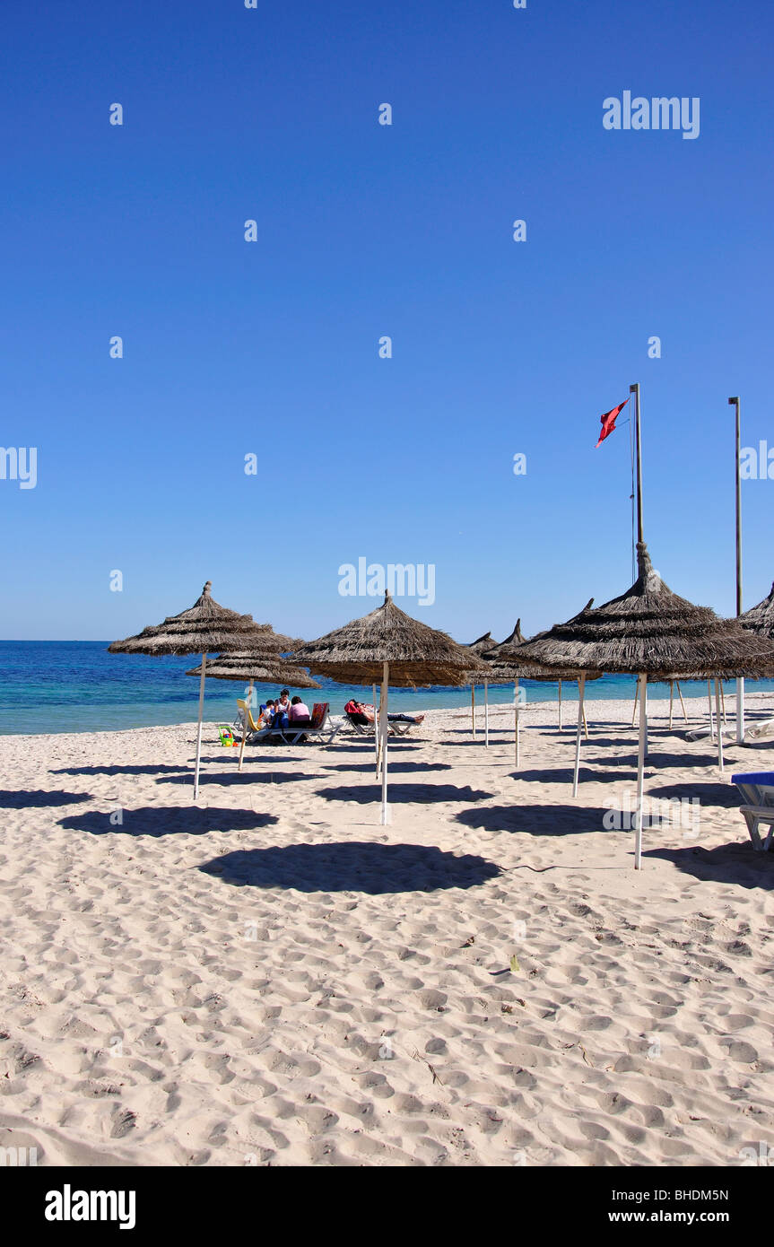 Strandblick, Riu ClubHotel Bellevue Park, Port El Kantaoui, Gouvernorat Sousse, Tunesien Stockfoto