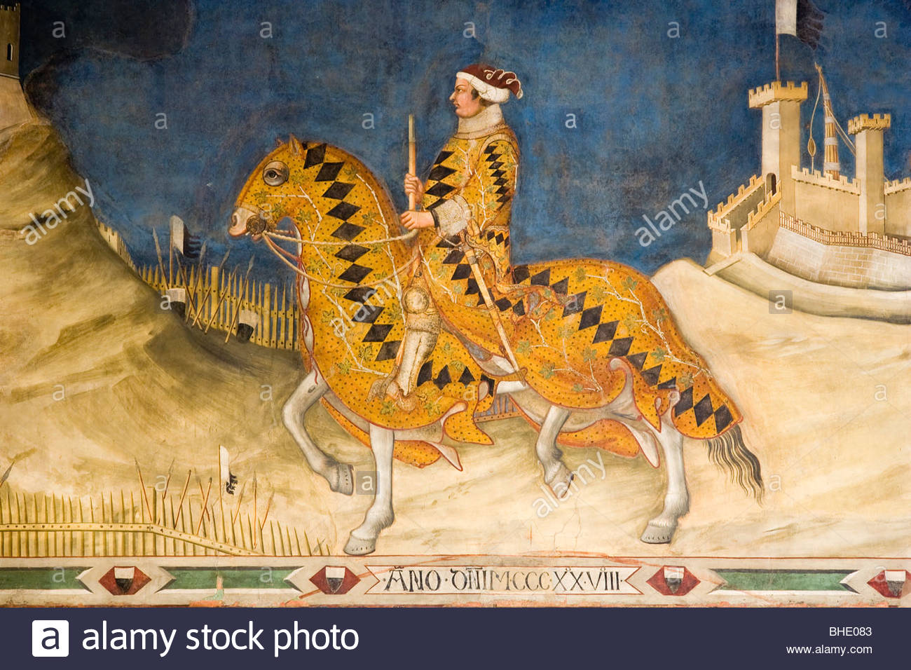 Guido Riccio da Fogliano Fresko von Simone Martini, Museo Civico in