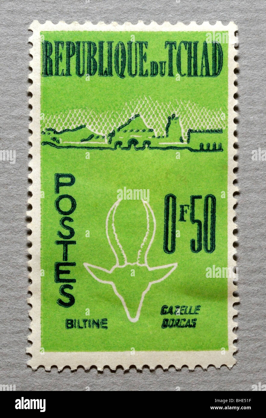 Briefmarke der Republik Tschad Tschad Stockfoto