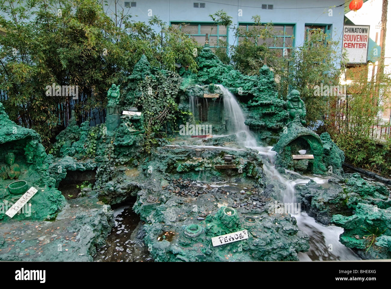 Ich wünsche Brunnen in Los Angeles Chinatown. Stockfoto