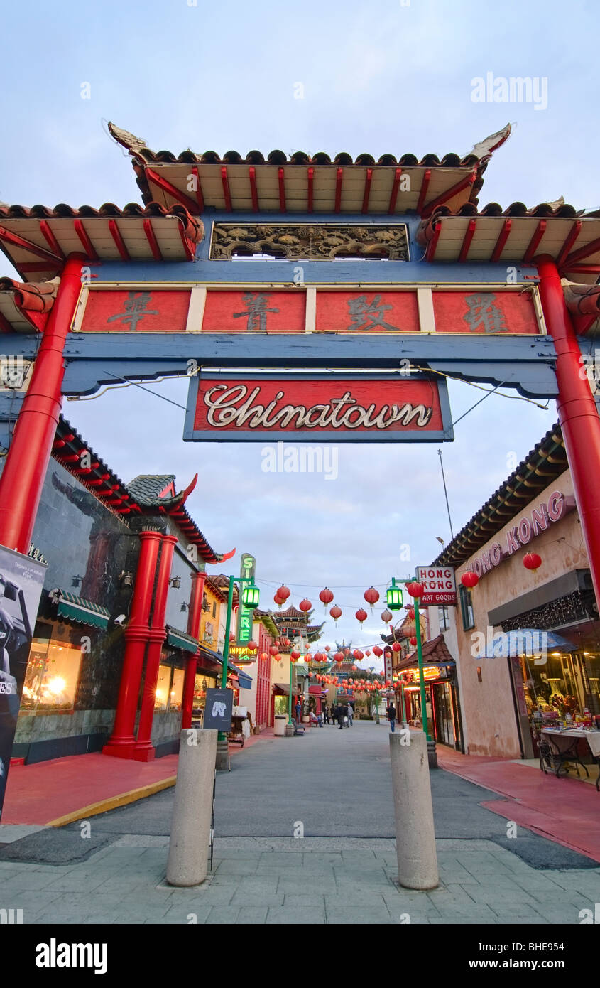 Eingangstor in Chinatown von Los Angeles Stockfoto