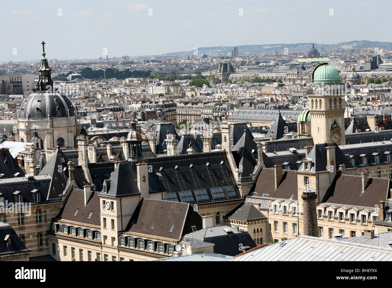 Hohe Ansicht von der Sorbonne Universität in Paris Stockfoto