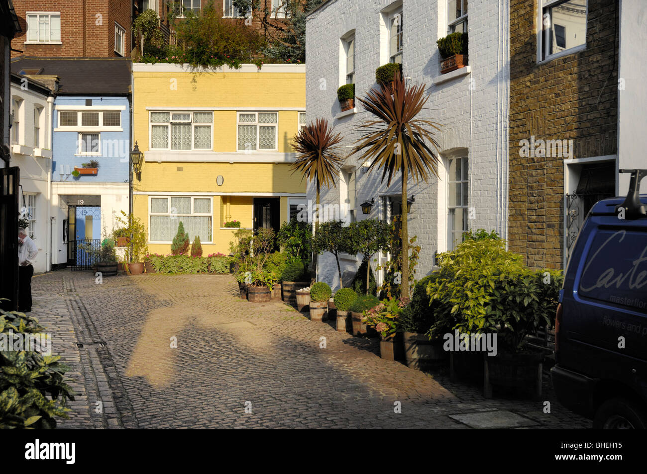 Mews Häuser am Thurloe Place Mews, London SW 7, England Stockfoto