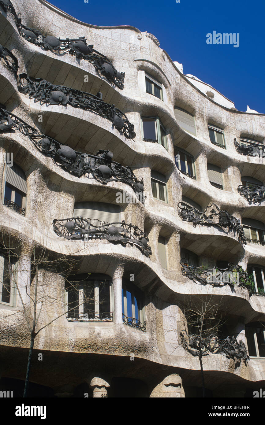 Casa Mila, La Pedrera, Barcelona, Spanien, Europa. Stockfoto