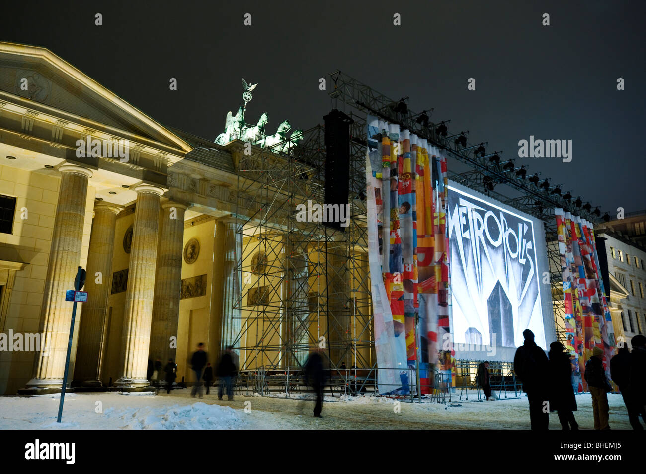 Premiere des rekonstruierten ursprünglichen Schneiden von Fritz Langs Metropolis am Pariser Platz; Berlin, Deutschland Stockfoto