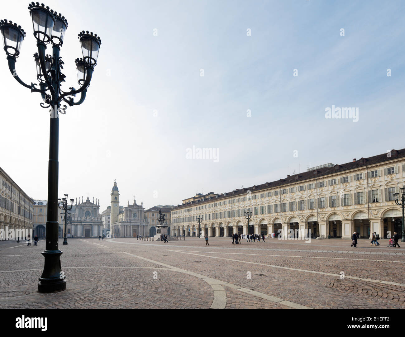 Piazza San Carlo im historischen Stadtzentrum, Turin, Piemont, Italien Stockfoto