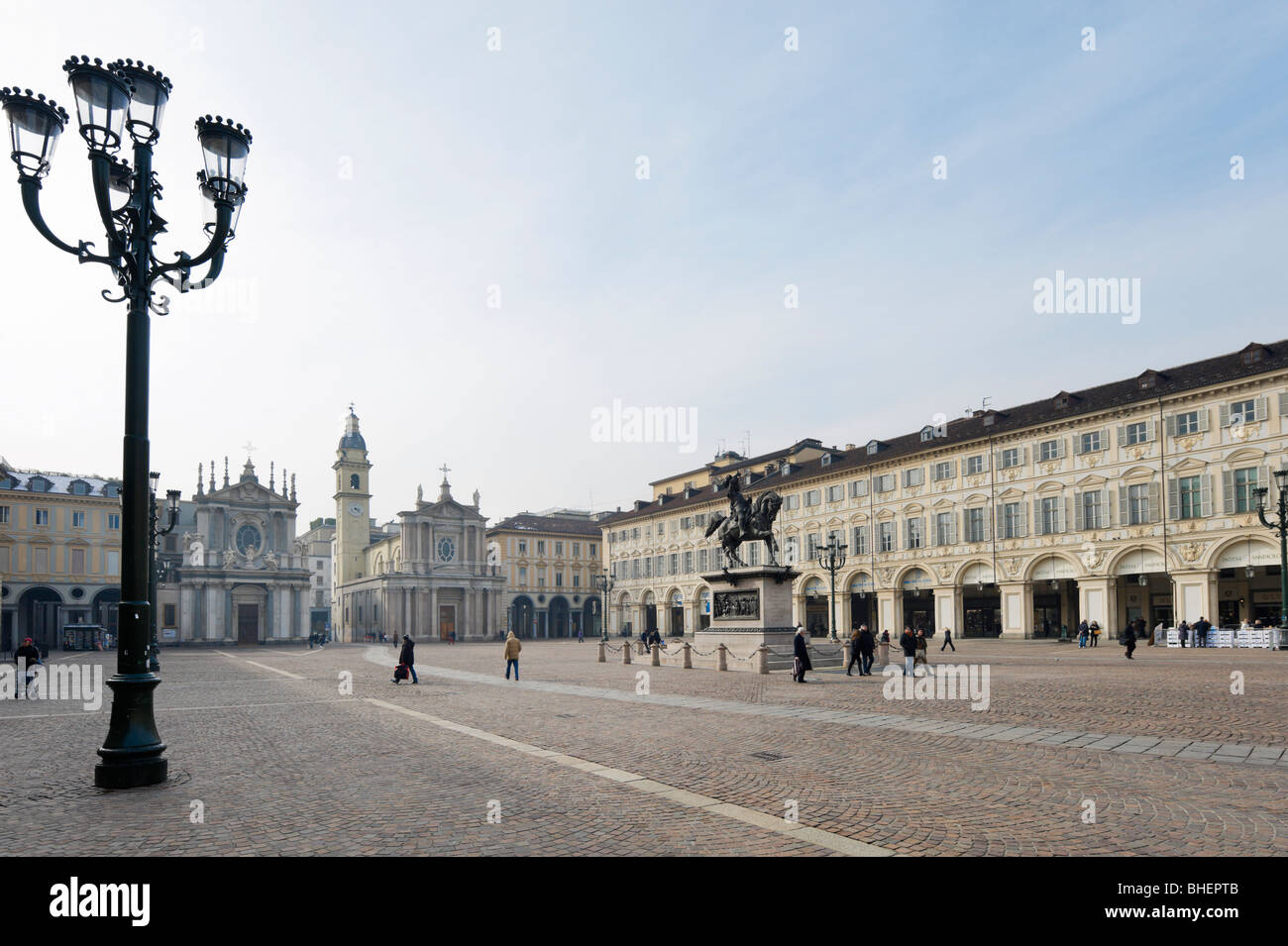Piazza San Carlo im historischen Stadtzentrum, Turin, Piemont, Italien Stockfoto