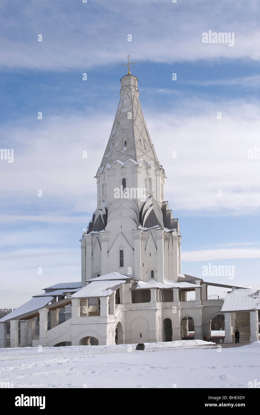 Die prächtige Kirche Christi Himmelfahrt. Kolomenskoje Immobilien. Moskau, Russland Stockfoto