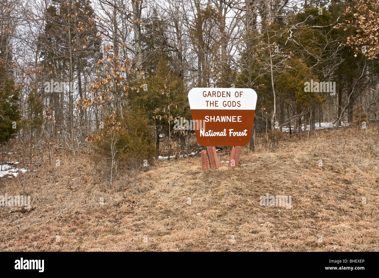Garten der Götter Zeichen. Shawnee National Forest, Illinois USA Stockfoto