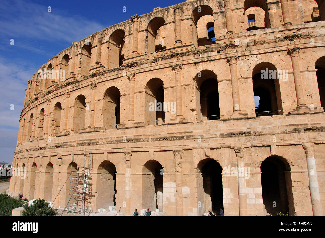 Römische Amphitheater El Djem, Gouvernorat Mahdia, Tunesien Stockfoto