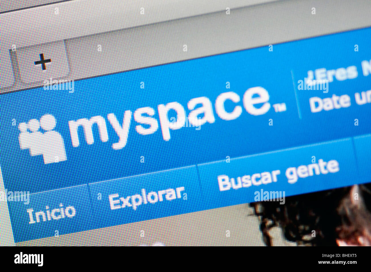 MySpace Webseite (Spanisch) Stockfoto